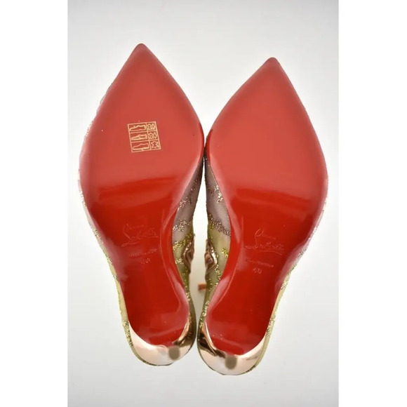 Christian Louboutin Nancy Bootie 100 Multicolor Glitter Mesh Pump Heel Boot 40 - Picture 12 of 12